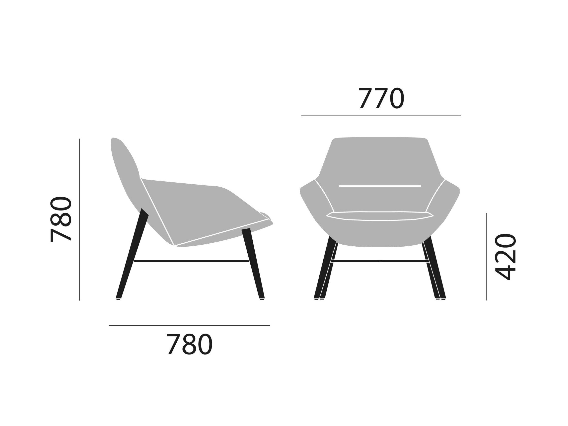 Тканевое кресло с подлокотниками Brunner ray soft ARCH-00050783 - Вид №3