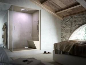 Glass1989 Угловая душевая кабина с турецкой баней Home & spa rituals