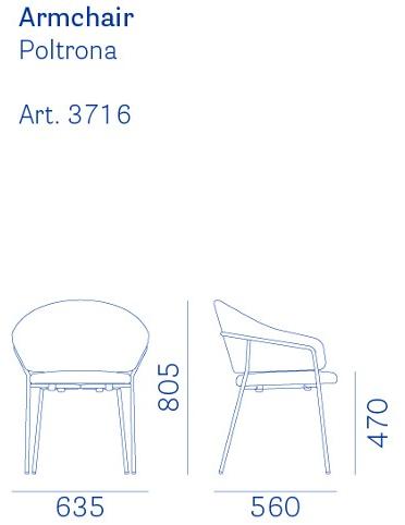 Pedrali Стул с обивкой и подлокотниками Jazz 3716 - Вид №6