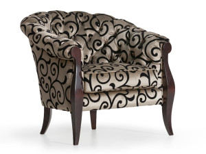 Тканевое кресло с подлокотниками