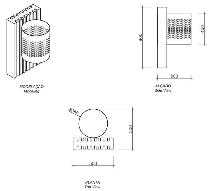 Бетонные и стальные стойки для мусора amop IK ARCH-00028994 - Вид №3