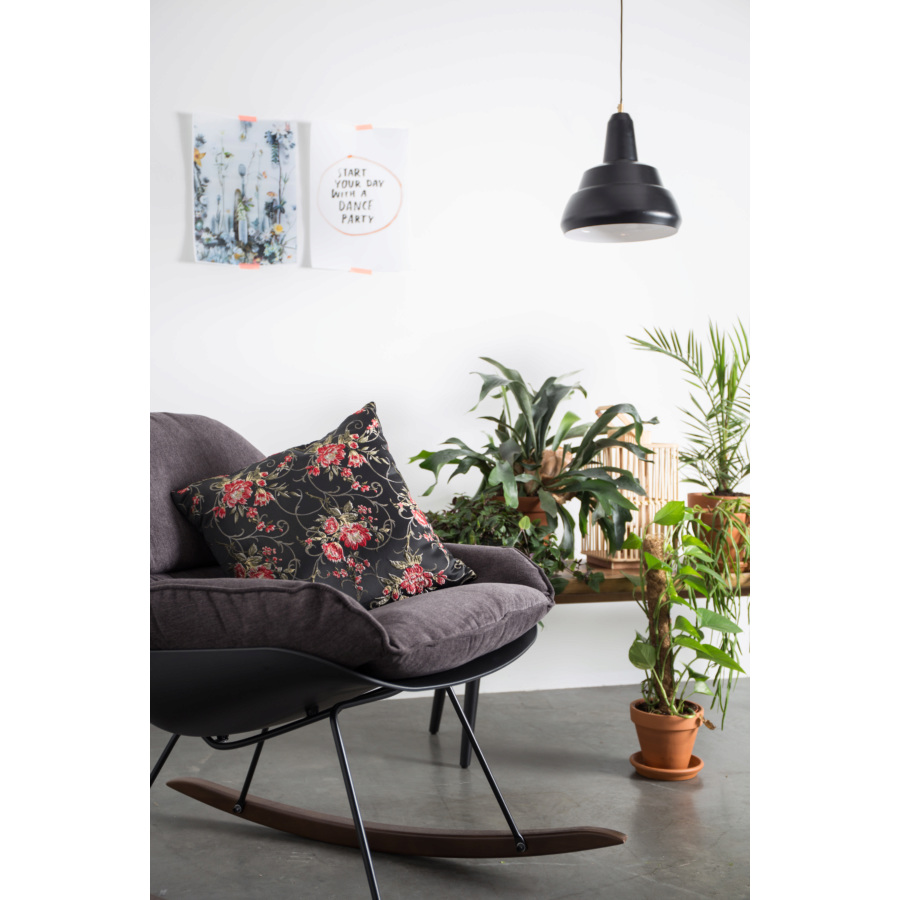 Лаунж кресло-качалка Rocky темное White Label Living 3100053 - Вид №1