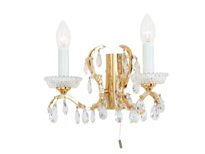 Настенный светильник из латуни с кристаллами