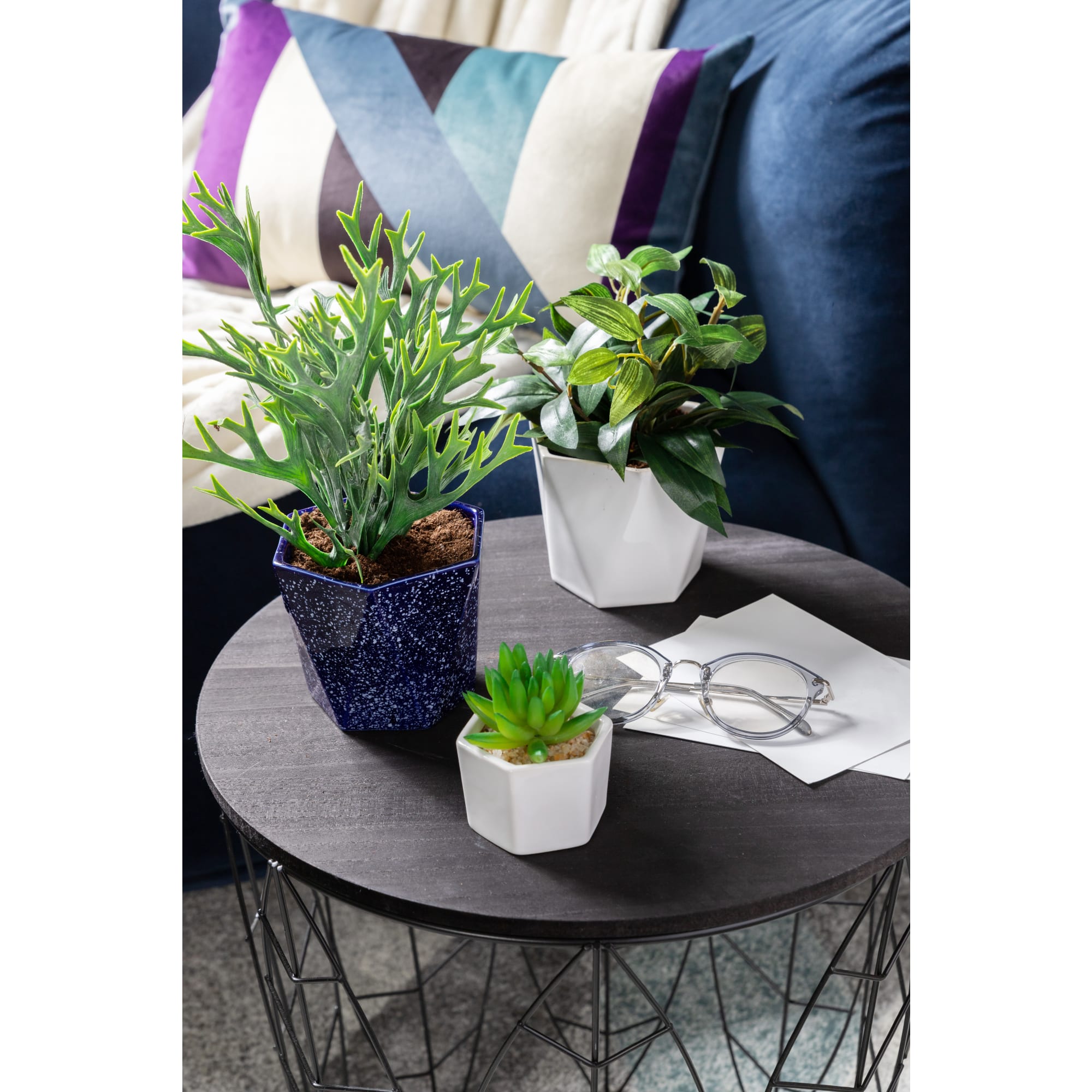 18876035 Кашпо ø14 h9 см v0.75 л керамика белый Эджес Santreyd  - Вид №5