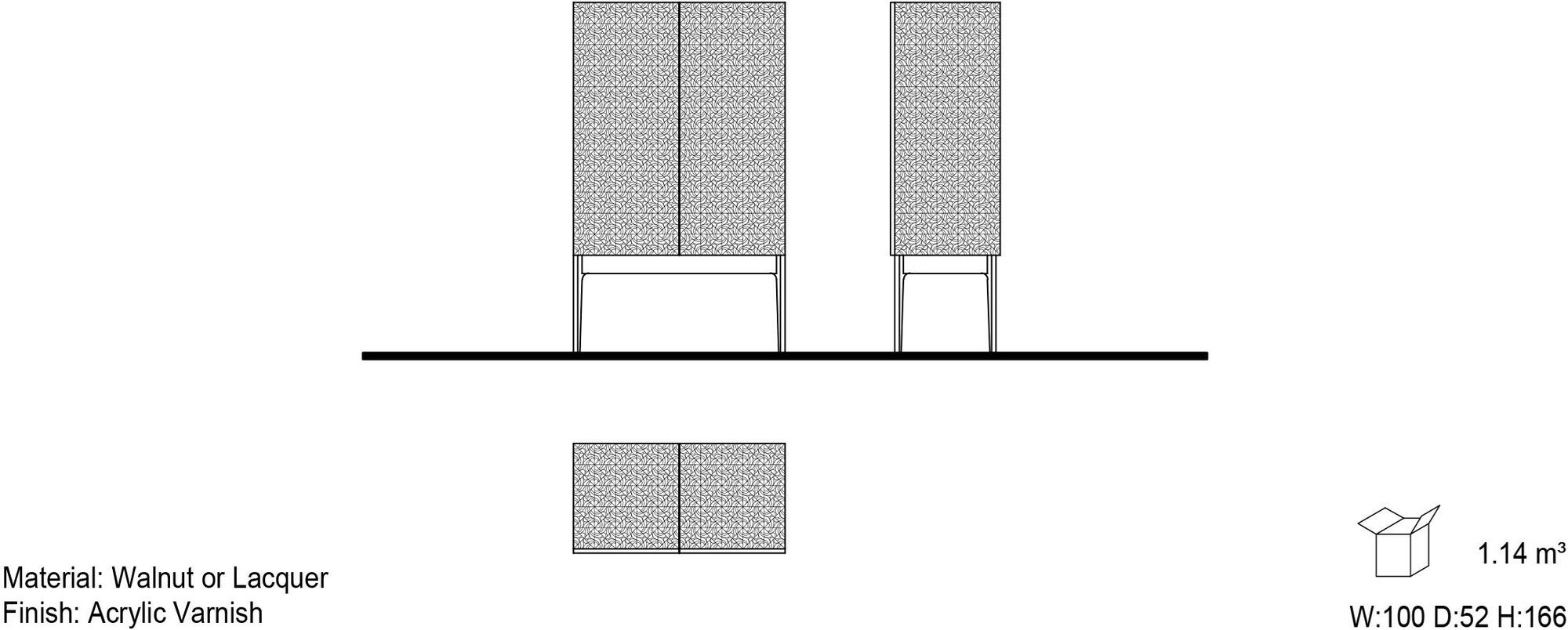 Mobi Буфет из лакированной древесины с распашными дверцами Rosa sun-id-1467205 - Вид №2