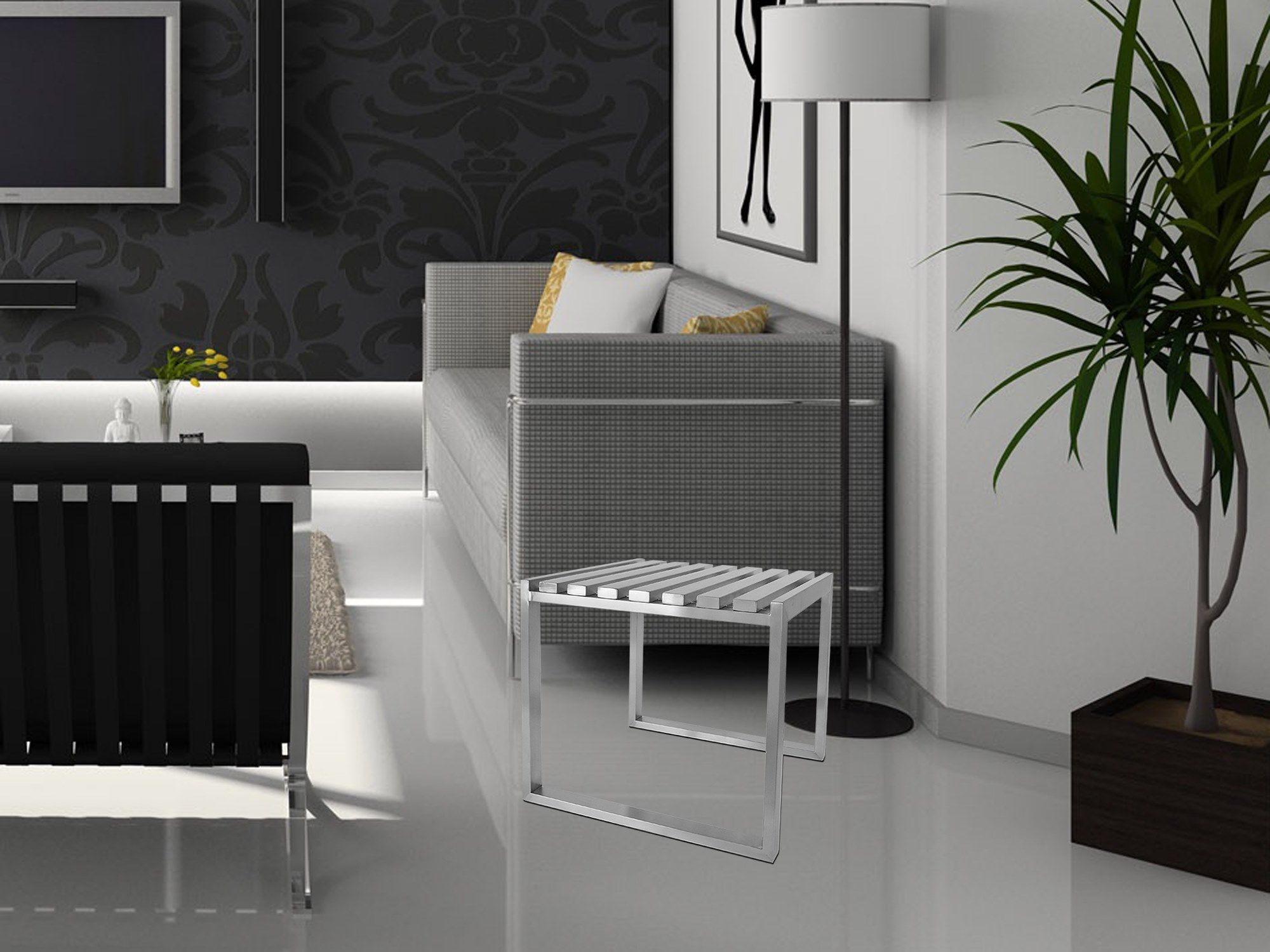 Низкий табурет из нержавеющей стали Arte dal Mondo Luxury ARCH-00097933 - Вид №1