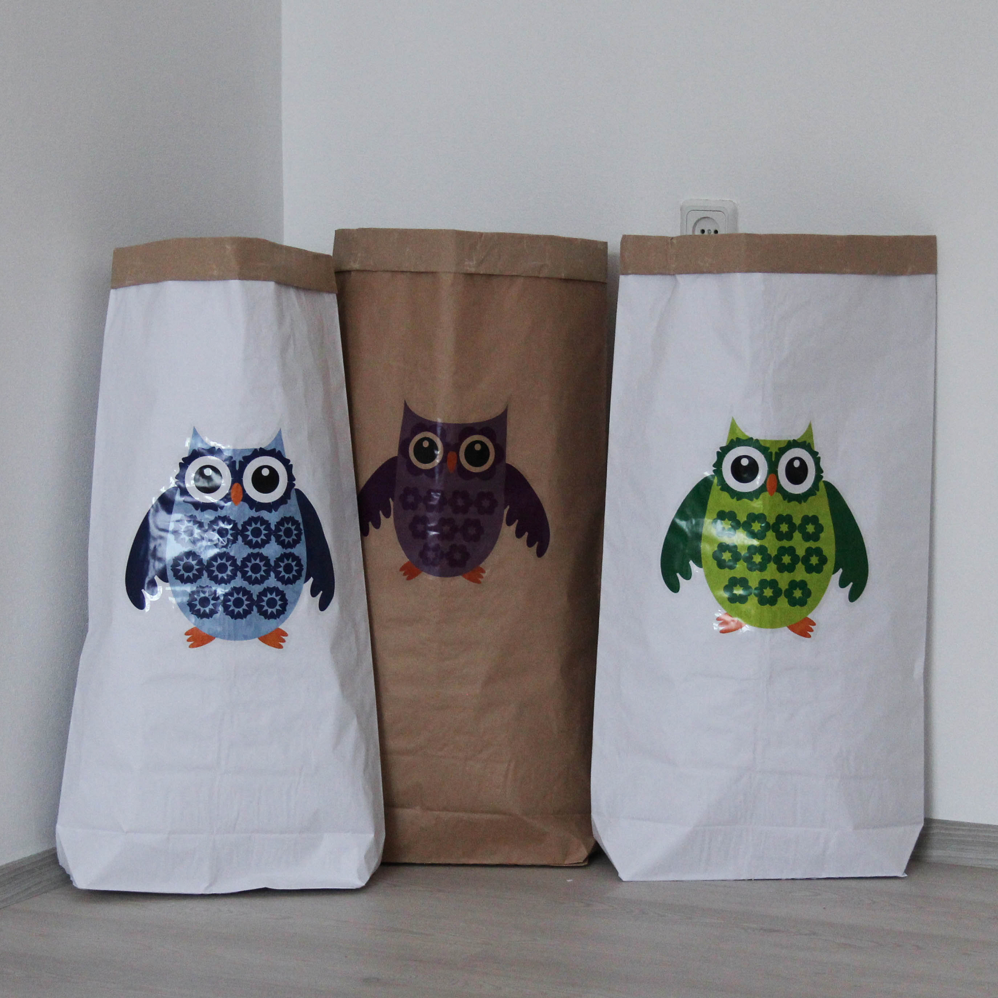 Эко-мешок для игрушек Funky Owl из крафт бумаги VAMVIGVAM  282019 Белый;бежевый Santreyd  - Вид №2