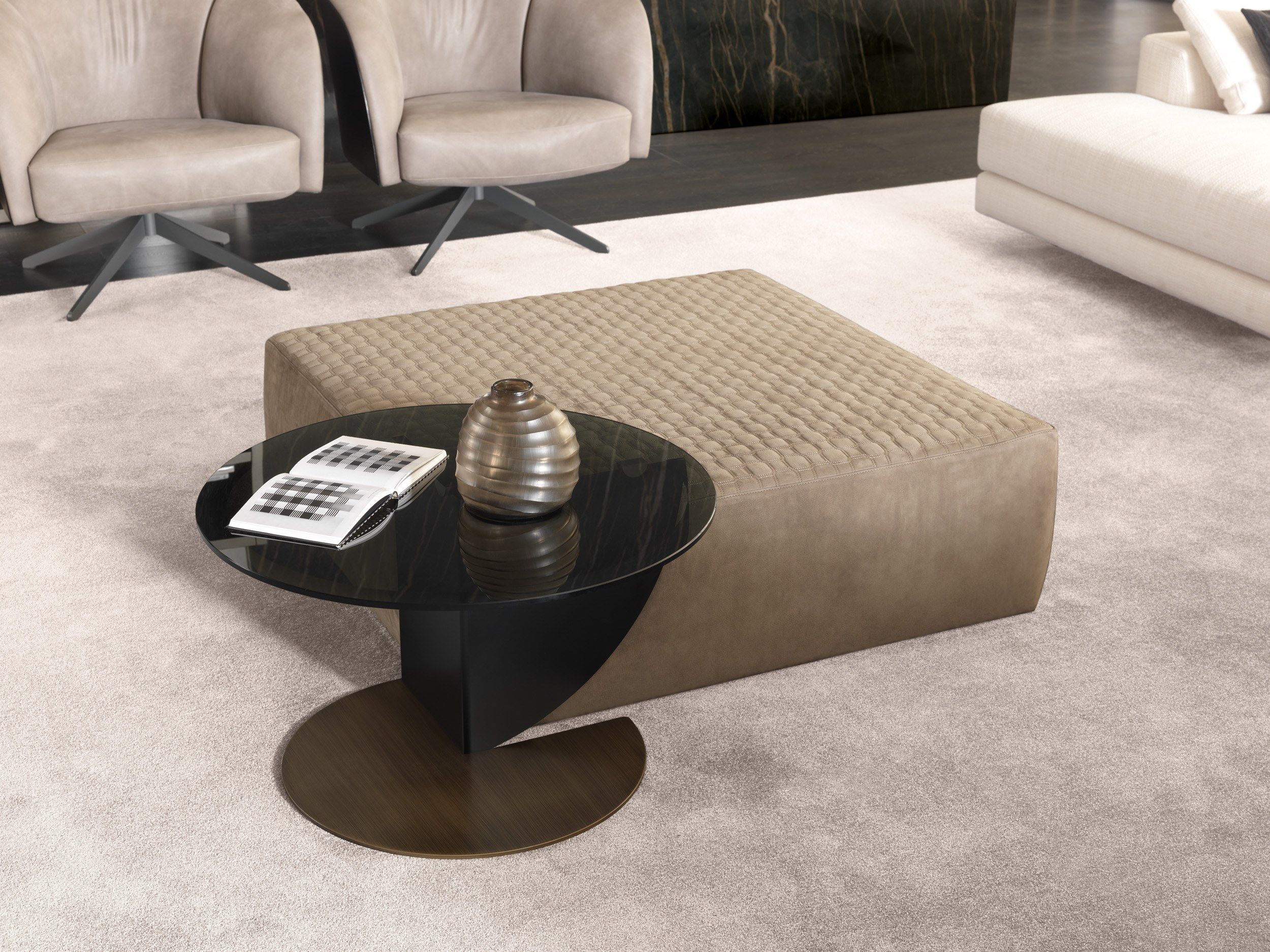 Кожаный квадратный пуф MisuraEmme STONE ARCH-00047315 - Вид №1