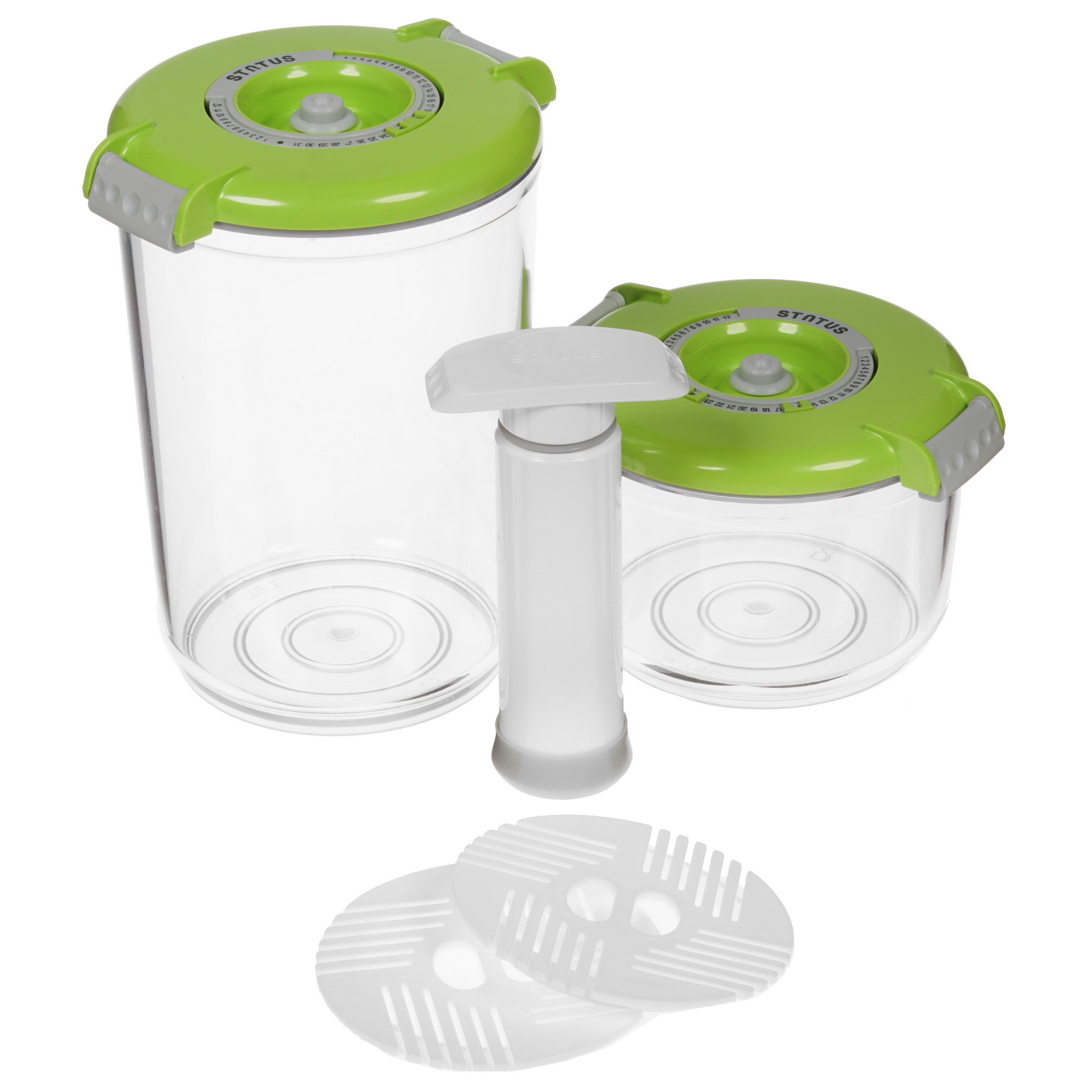 1625902 Набор вакуумных контейнеров STATUS VAC-RD-Round Green 0.75 л, 1.5 л STDN-0027916