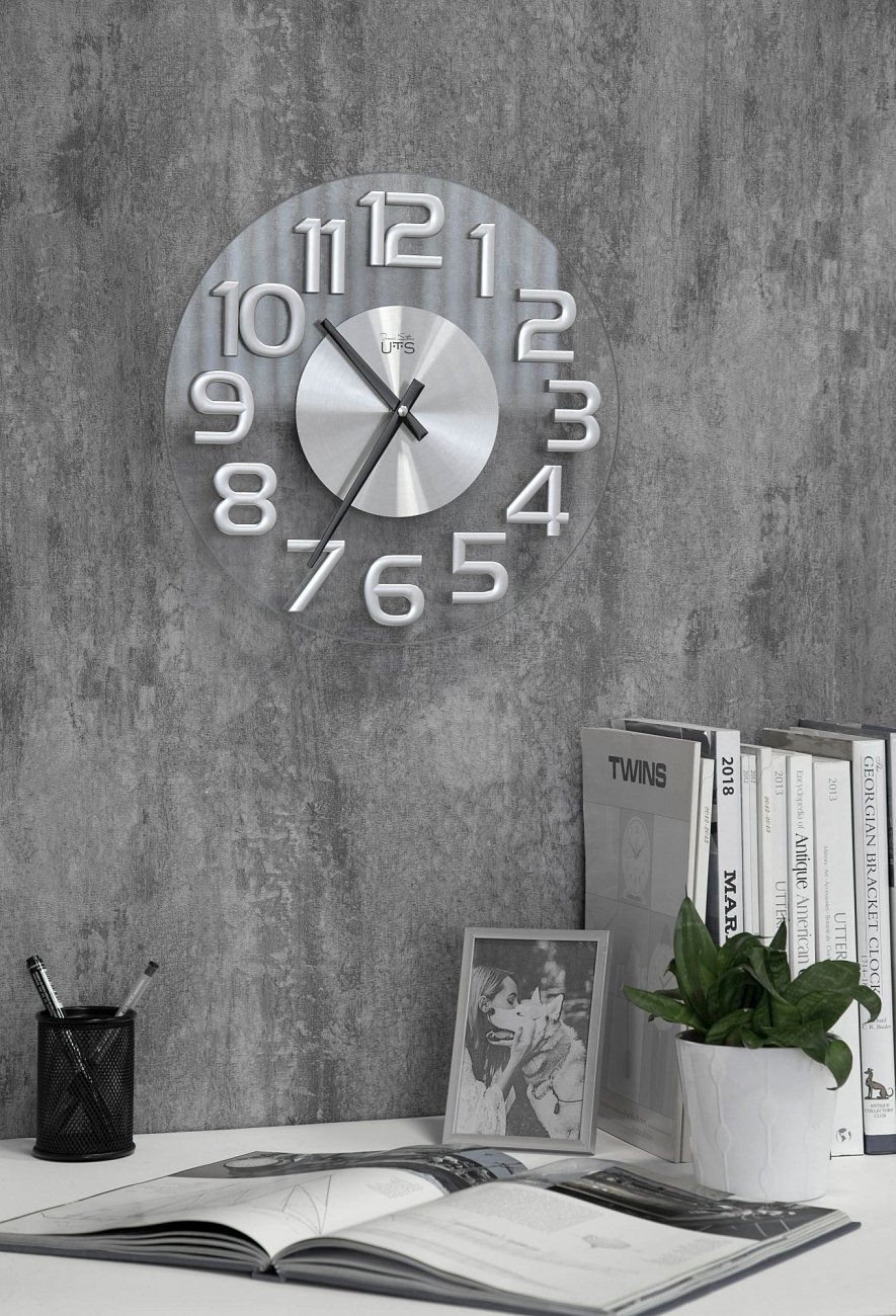 Часы настенные серебристые Tomas Stern 8016 TOMAS STERN ДИЗАЙНЕРСКИЕ 00-3872724 Хром  - Вид №1