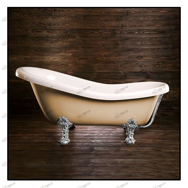 Ванна Akcjum Rectime 170 WR-02-05-Ch-N овальная бежевая с хромированными ножками WR0205CHN