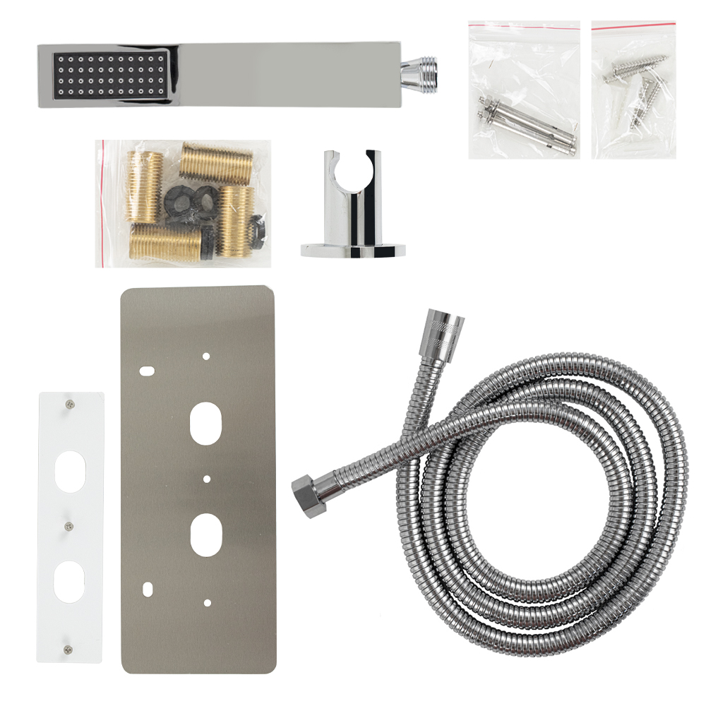 GFmark - Душевая панель - "тропический душ" ВРЕЗНАЯ с двумя лейками, корпус МАТОВАЯ нержавеющая сталь марки 304, код: 5517  - Вид №3