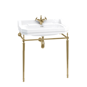 Burlington Edwardian Раковина в эдвардианском стиле 800 мм с умывальником из золота с 2-мя отверстиями под смеситель B18 2TH-T50 GOLD