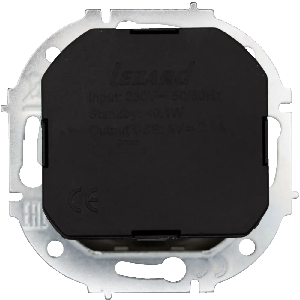 Розетка USB встраиваемая Lezard Osen с заземлением цвет серый 89424790 STLM-2151915 - Вид №2