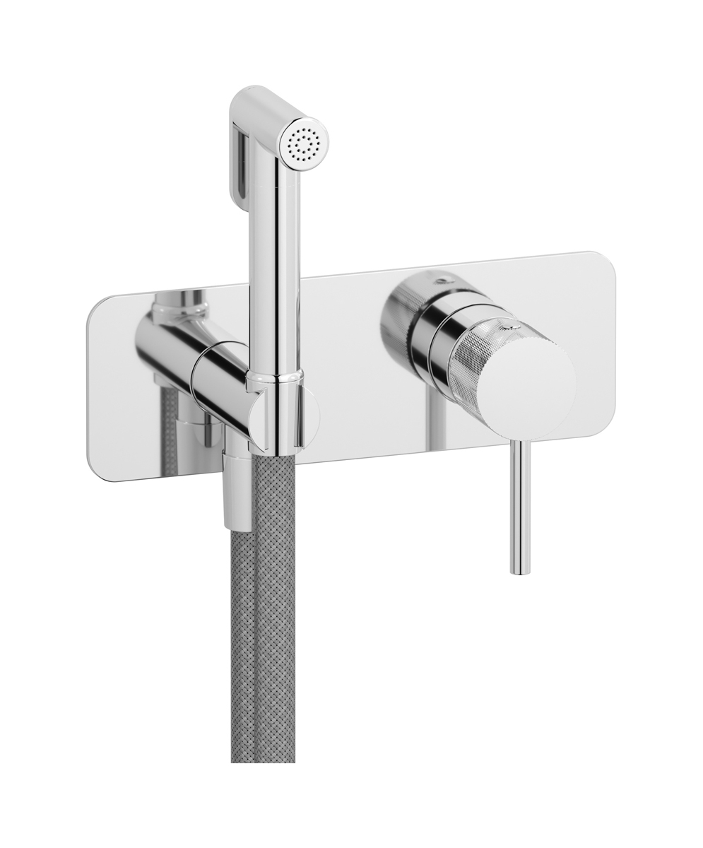 Внешние части гигенического душа со смесителем. WE ARE IB id706cc Chrome Industria