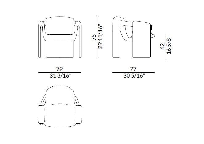 Кожаное кресло Paolo Castelli вечером ARCH-00024774 - Вид №6