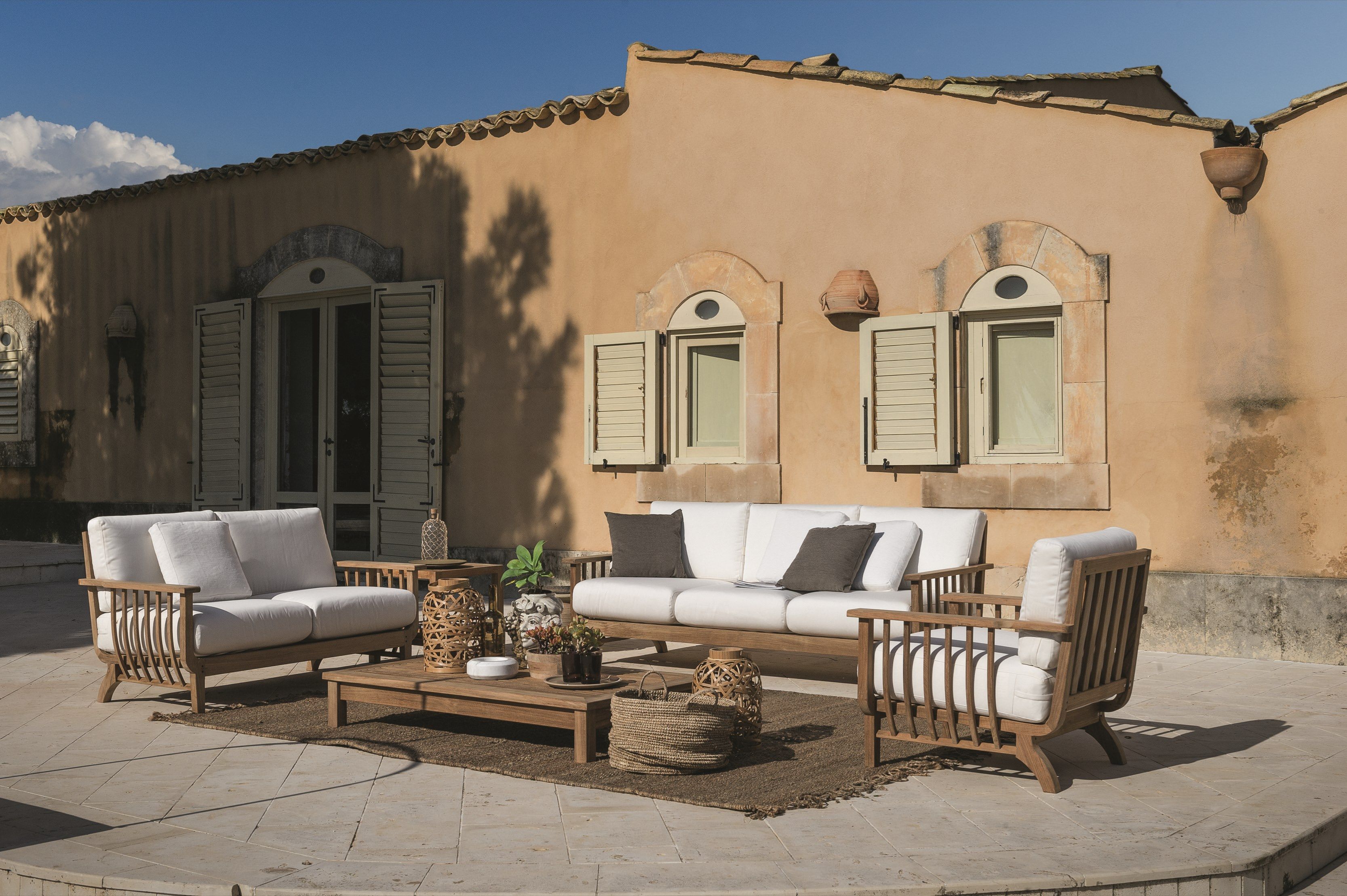 Садовое кресло из тикового дерева и акриловой ткани Unopiù Chelsea ARCH-00088343 - Вид №8