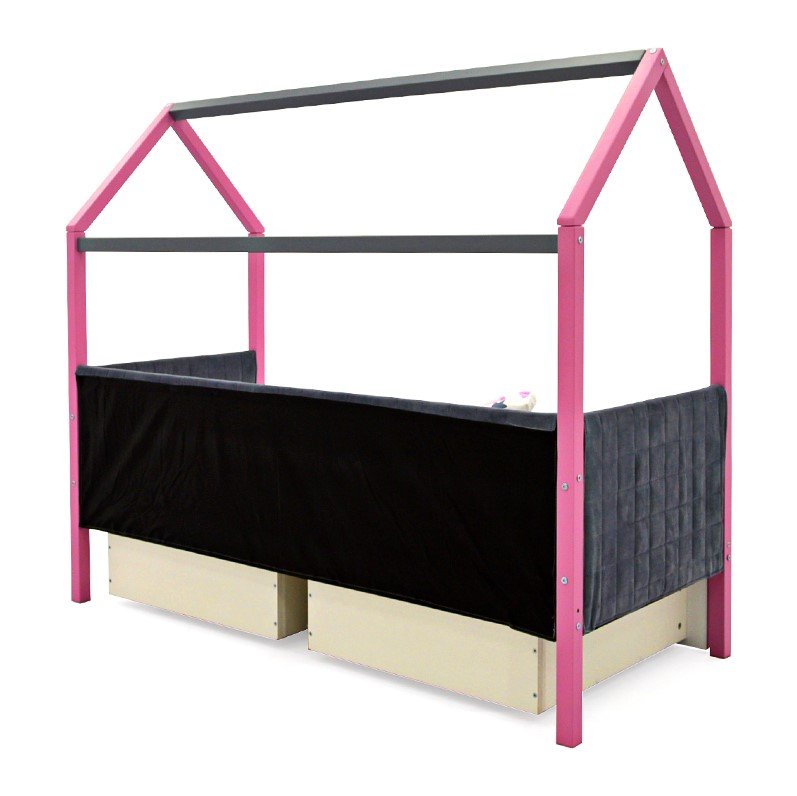 Детская кровать-домик мягкая лаванда-графит Svogen БЕЛЬМАРКО  00-3873184 Розовый;серый Santreyd  - Вид №9