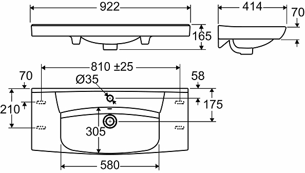 15382007 Накладная раковина на столешницу  прямоугольная IFO  - Вид №1