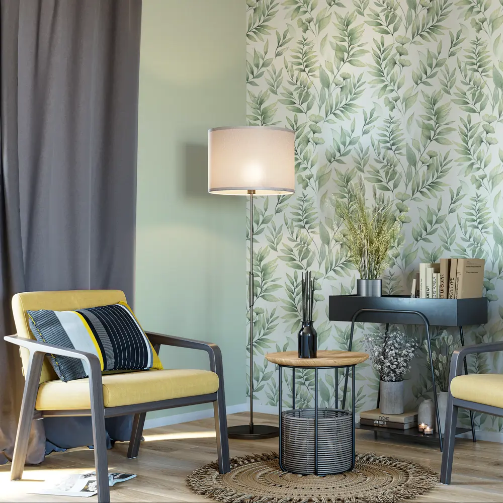 INSPIRE Money Flower - флизелиновые обои с цветочным орнаментом в зеленых тонах 87289651 STLM-0823080 - Вид №3