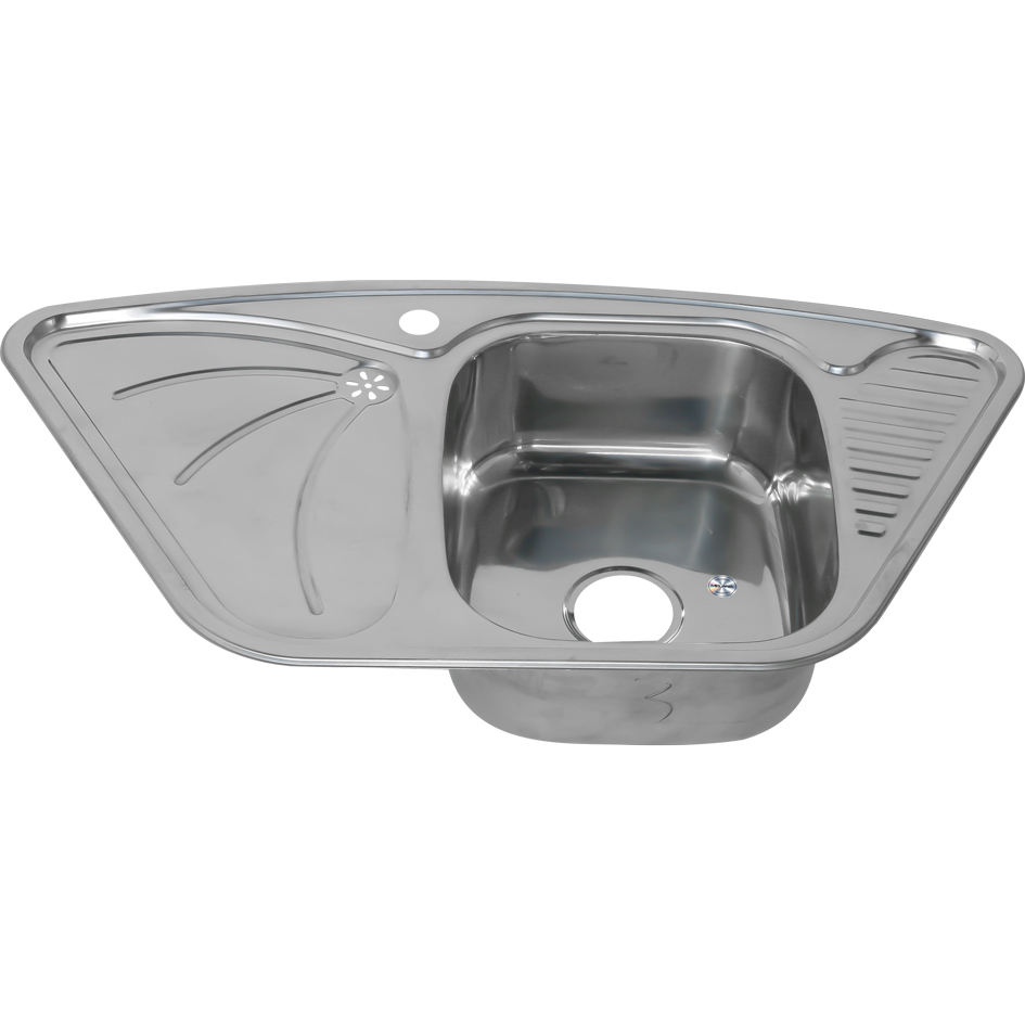 Мойка 9550А MELANA 0,8/180 врезная угловая с сифоном (222 A t *7) 222 A t (*7)