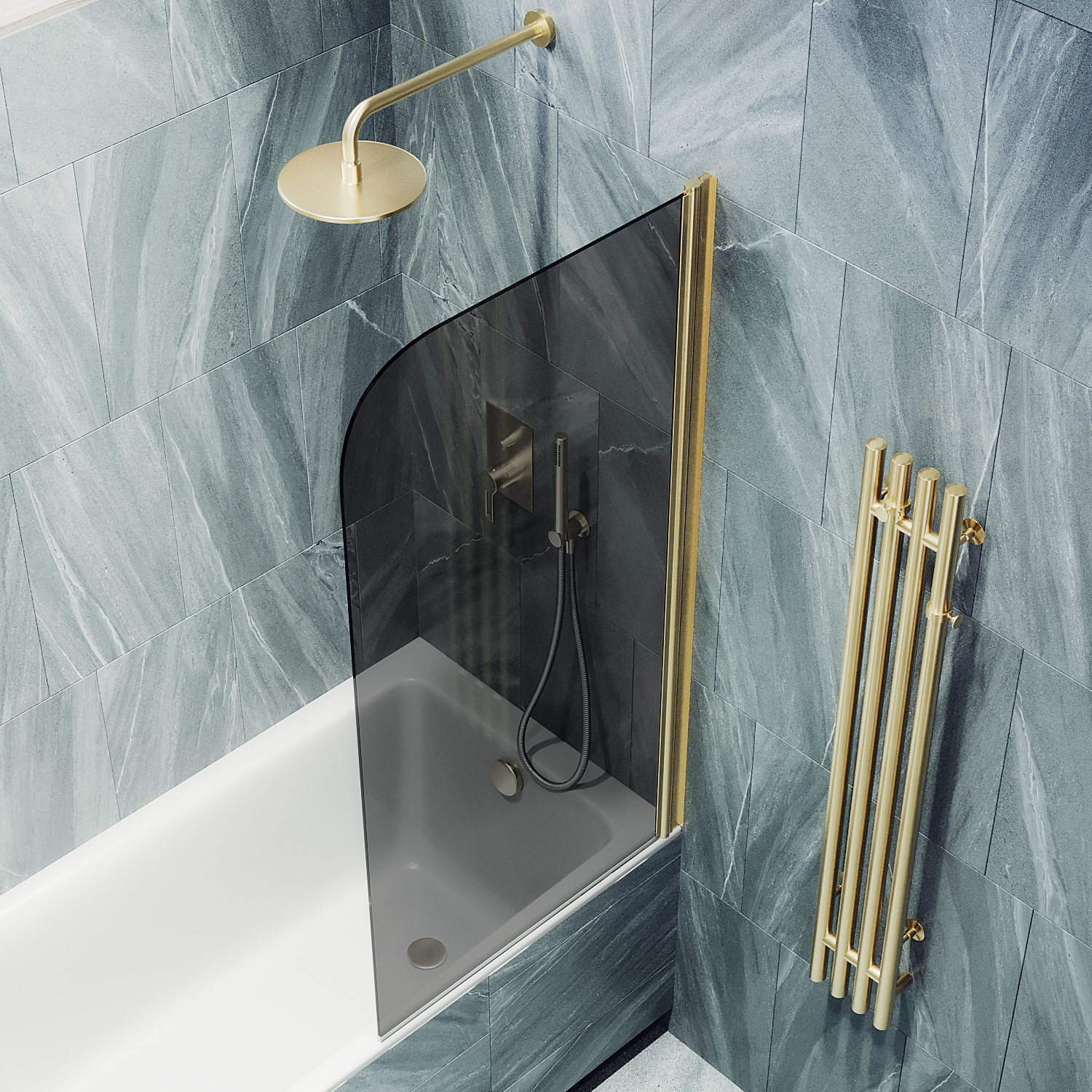 ST-618-3 Душевое ограждения на борт вынны Public Steel Россия 