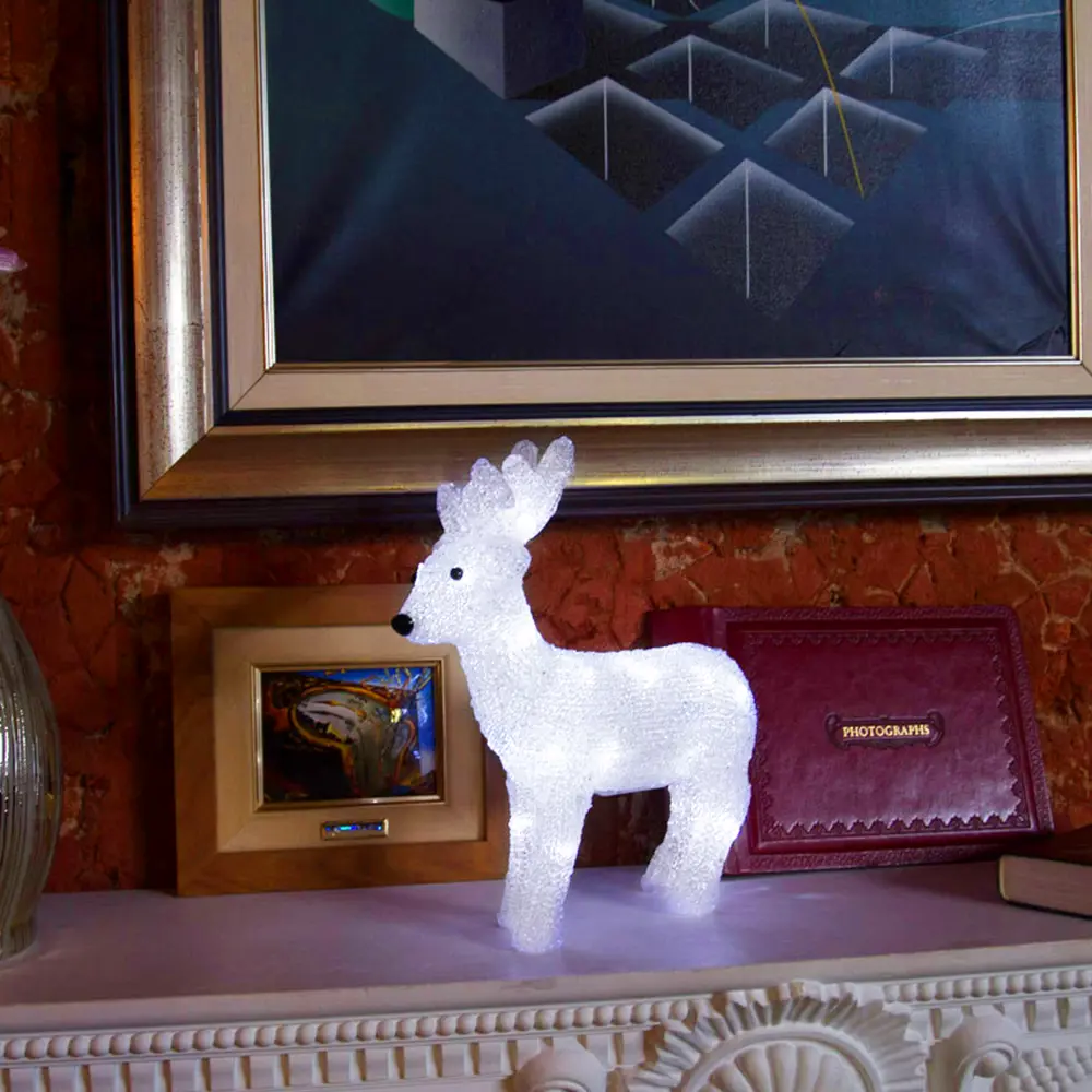 Светящаяся электрическая фигура Олененок для дома 40 светодиодов 35 см цвет белый 89391347 STLM-2056401 Santreyd  - Вид №3