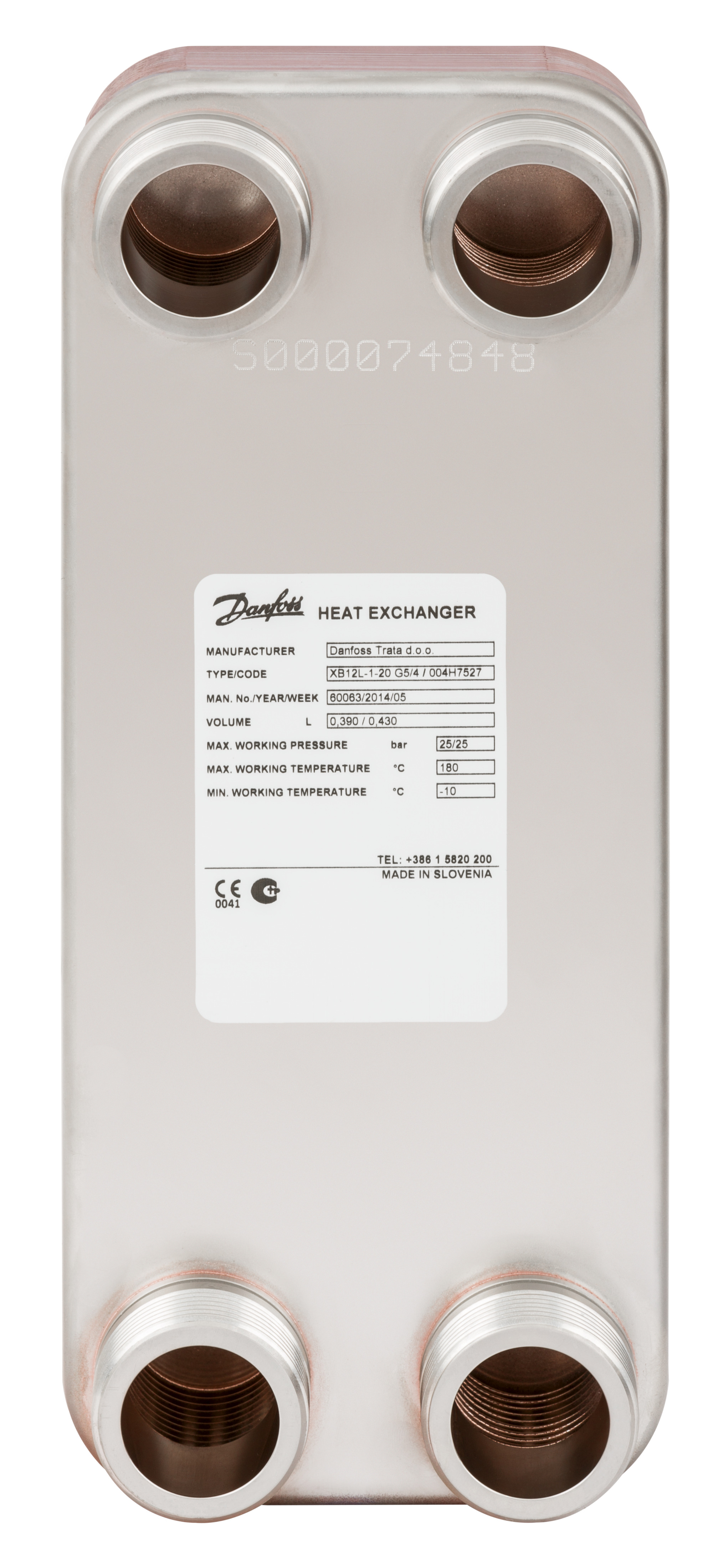 Danfoss Паяный пластинчатый теплообменник одноходовой серии XB12 XB 12M-1-30 PN25 паяный ТО 004H7544  - Вид №87