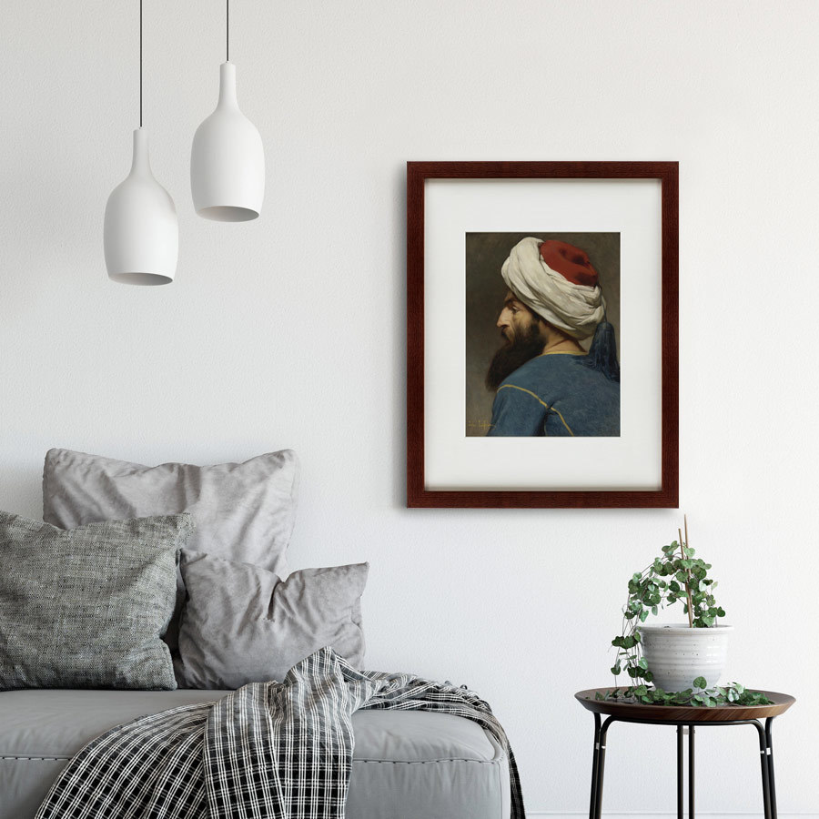 Картина в раме 60х47 см Portrait of an Ottoman 1887 г. КАРТИНЫ В КВАРТИРУ  135701 Серый;синий  - Вид №1