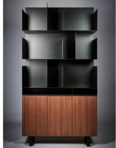 REDA AMALOU DESIGN Открытый книжный шкаф из стали и дерева