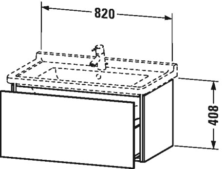 LC616507575 Тумбочка подвесная L-Cube #LC6165 820 x 469 мм Лен, декор Duravit - Вид №1