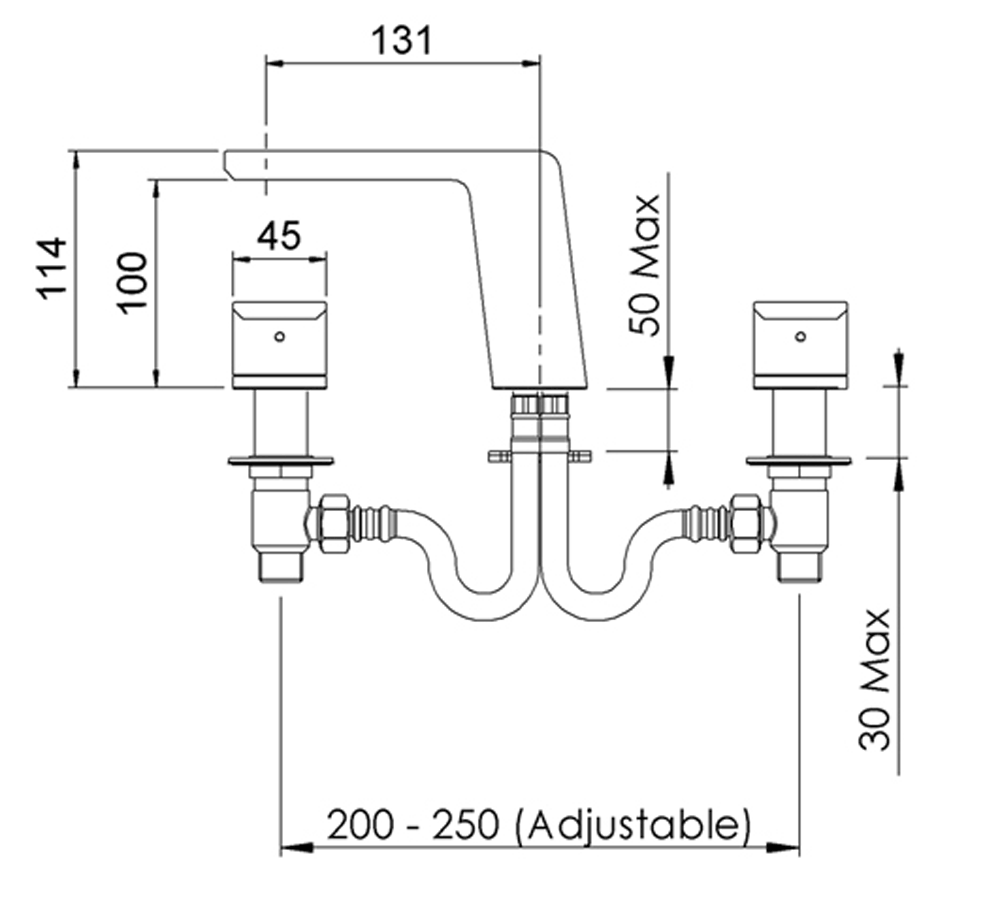 KIBHCP Смеситель для раковины Kiri с 3 отверстиями Methven  - Вид №1