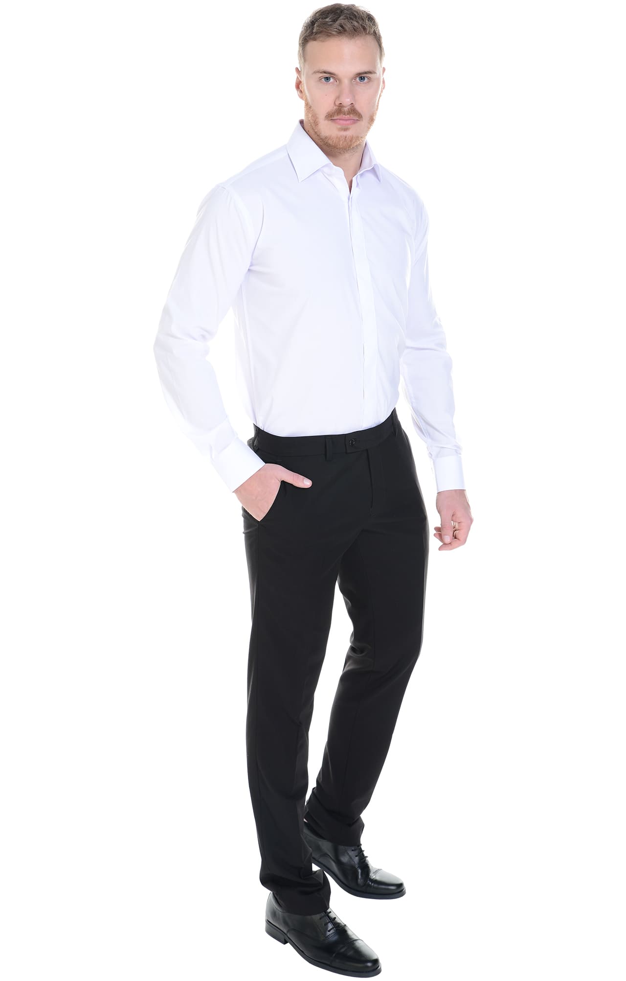 62462 Рубашка мужская  white El-Risto  Корпоративная одежда  размер 40/170-176  - Вид №10