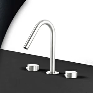 Смеситель для раковины сталь глянцевая с белой ручкой Toki Radomonte TKI23LCIL31