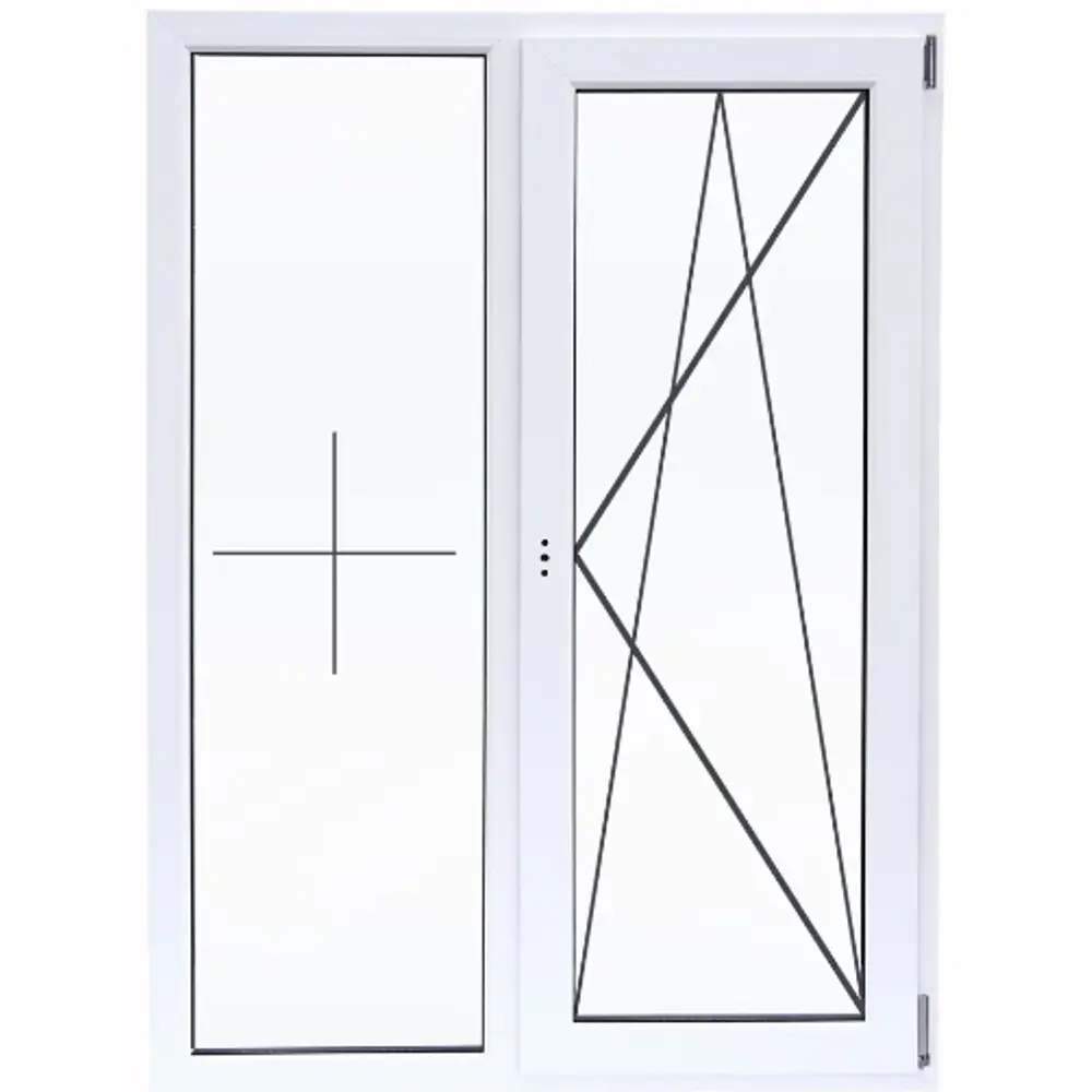 Пластиковое окно ПВХ Deceuninck двустворчатое 1400x1400 мм (ВхШ) двухкамерный стеклопакет белый (с двух сторон) STLM-2134802