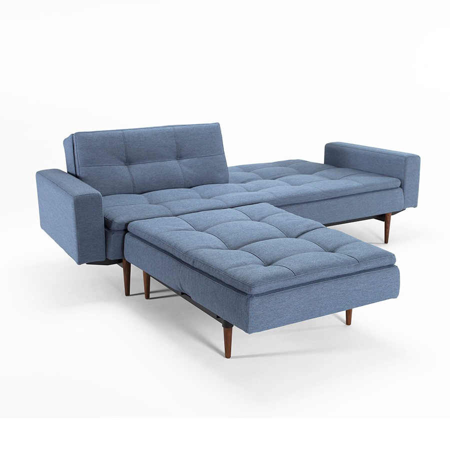 Диван Dublexo с мягкими подлокотниками Round и ножками Styletto, индиго Innovation Living DUBLEXOARM558 - Вид №5