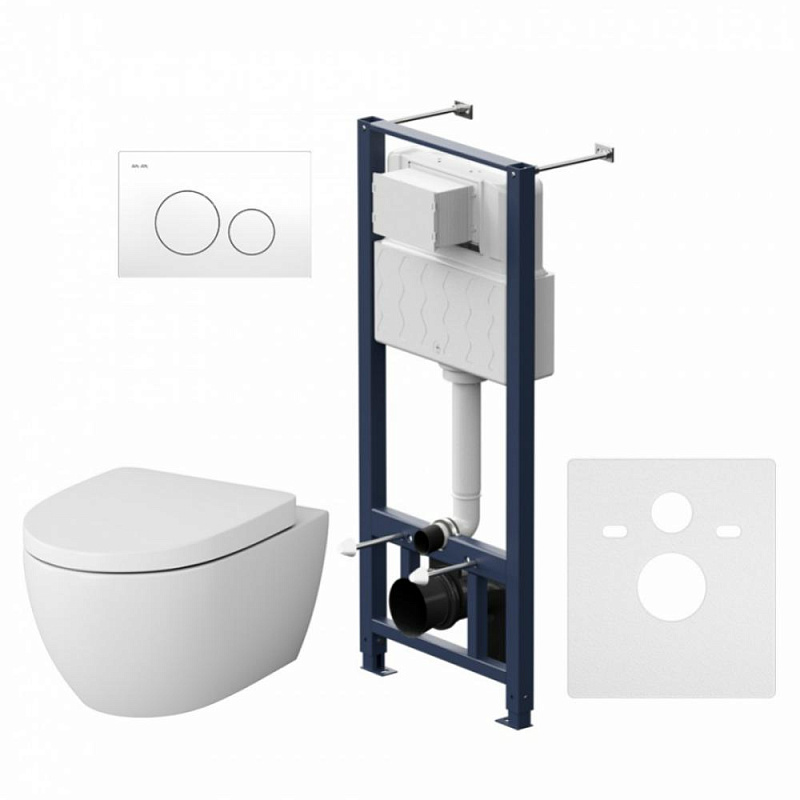 IS49001.111738 Комплект инсталляция с клав Pro L белый с подвесным унитазом с сид м/лифт AM.PM Awe