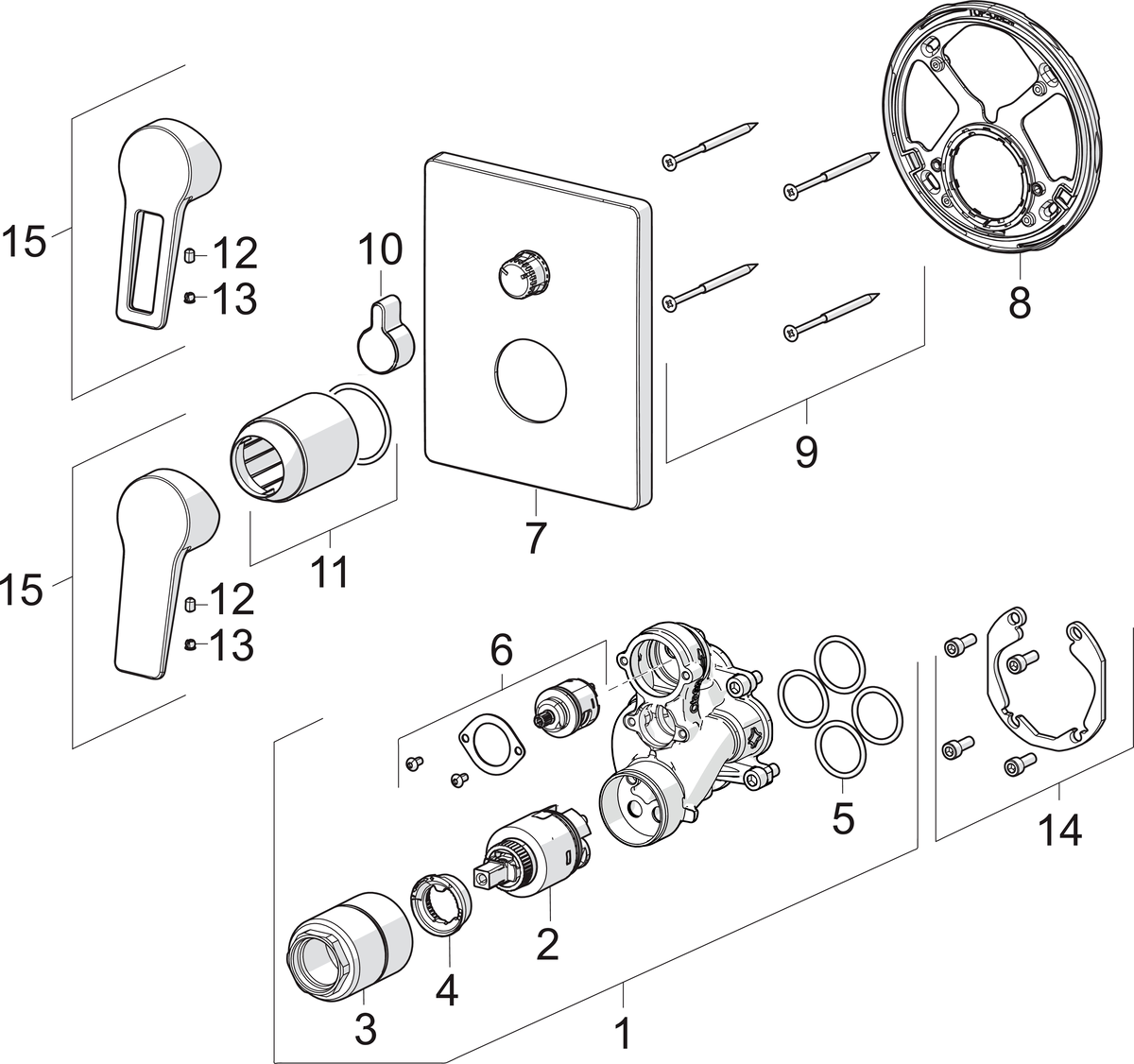 Oras 3888 Панель смесителя для ванны и душа 3888 Twista Хром  - Вид №3