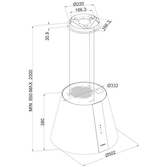 Silverline Подвесной кожух из нержавеющей стали с сенсорным управлением  4386  - Вид №9