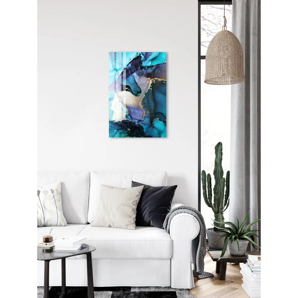 Картина на стекле «Бирюзовый акрил 2» 40x60 см 82977334 STLM-2111992 ARTABOSKO  - Вид №4