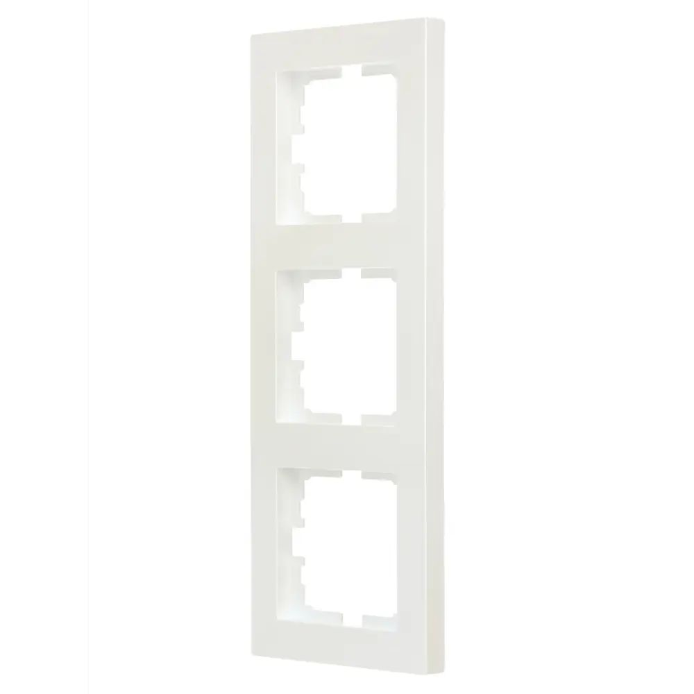 Рамка Lezard Vesna для розеток и выключателей - 3 поста, жемчужно-белая 89337203 STLM-1584184