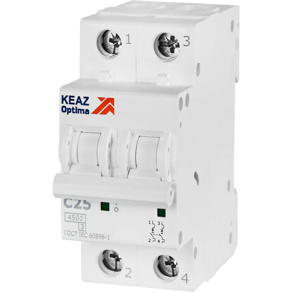 Автоматический выключатель КЭАЗ Opti Din BM63 2P 25А для надежной защиты электросети 89206657 STLM-1113674