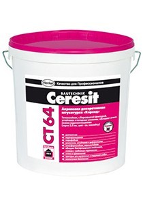 Декоративная акриловая штукатурка Ceresit CT64 Короед 2мм 25кг 391 - Вид №1