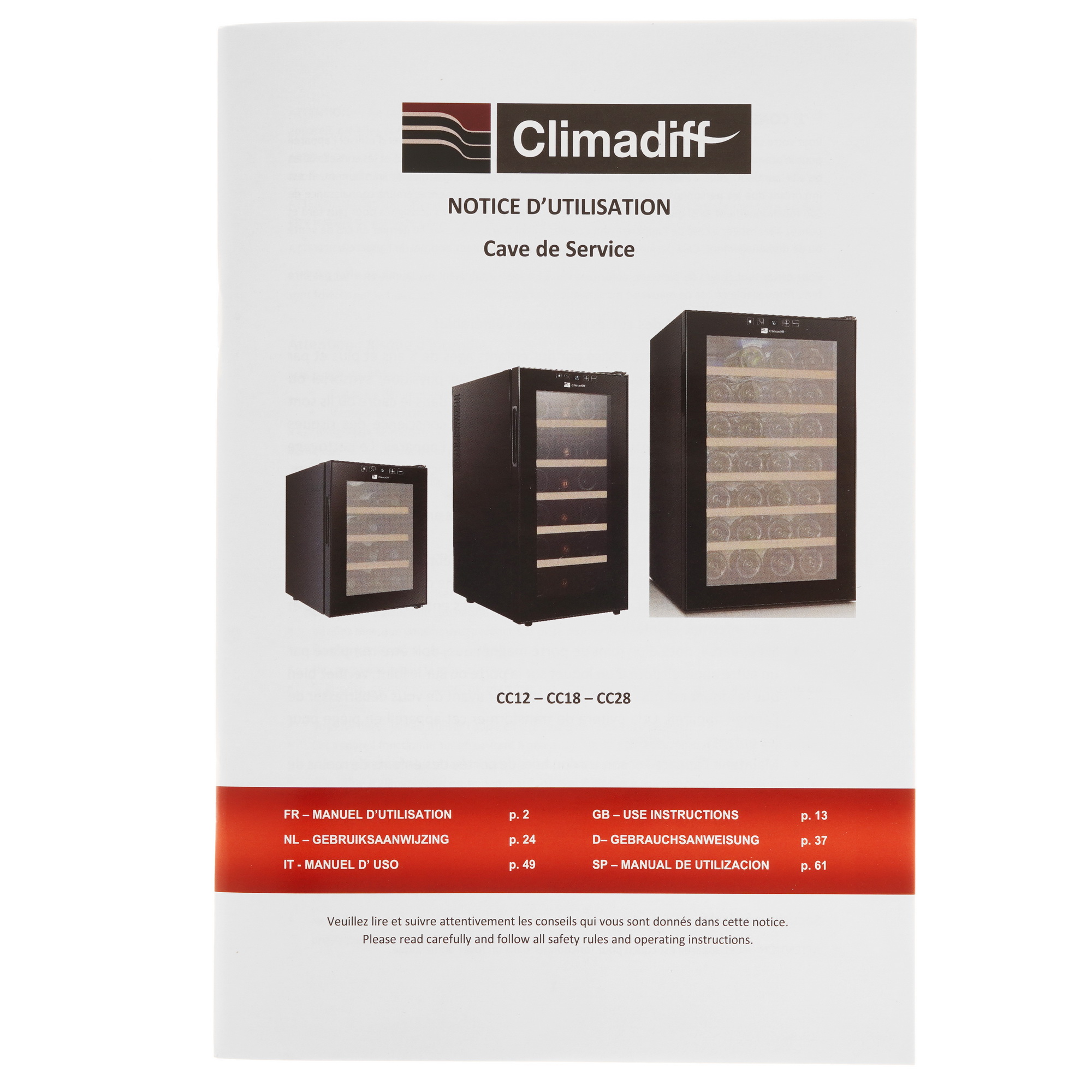 5348032 Винный шкаф Climadiff CC18 черный STDN-0056871 - Вид №6