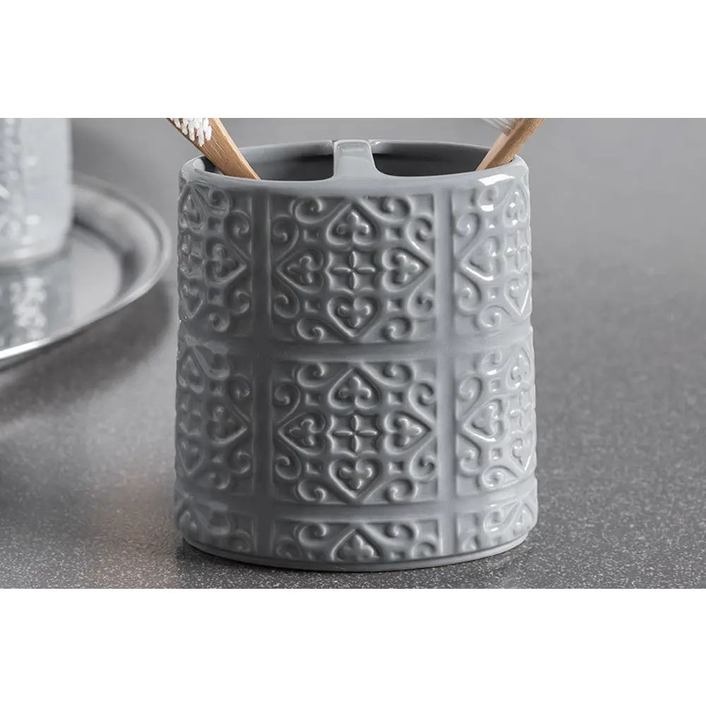 Стакан для зубных щёток Grey с разделителем 82055535 STLM-2008647 VERRAN - Вид №3