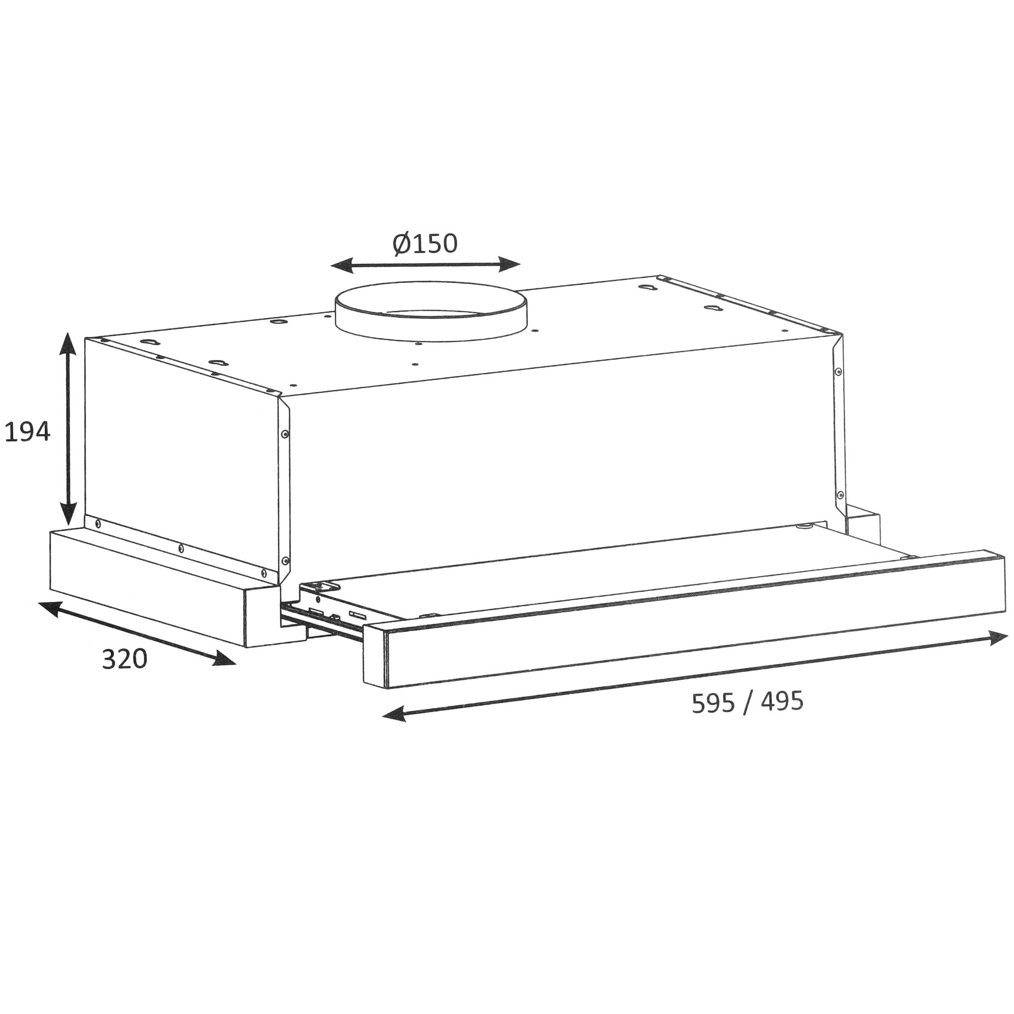 9157929 Вытяжка телескопическая DEXP TH60-SVF белый/белый STDN-0100808 - Вид №11