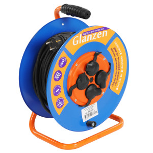 Удлинитель силовой GLANZEN EB-30-011 синий 9158006