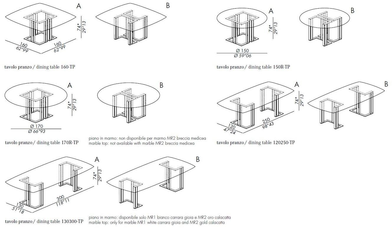 Meridiani Квадратный мраморный обеденный стол sun-id-1505320 - Вид №4