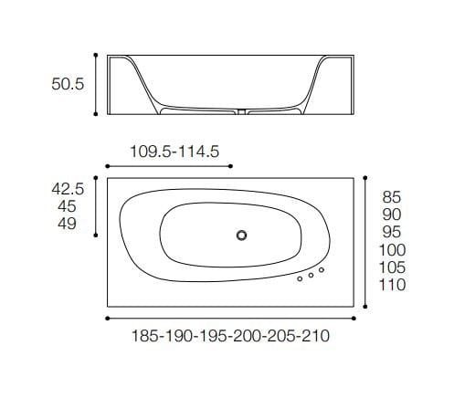 Прямоугольная ванна в центре комнаты из Cristalplant® Falper Vascamisura ARCH-00135995 - Вид №1
