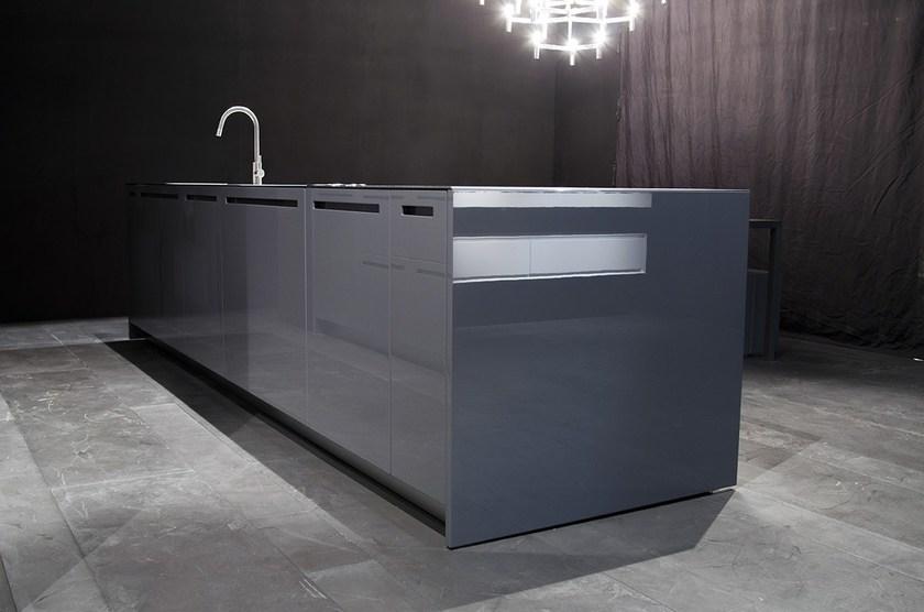 RIFRA Линейная кухня в глянцевом свинце и матовом свинцовом лаке Zero sun-id-1386825 - Вид №7